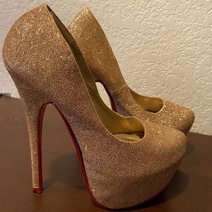 Gold Glitter Heels